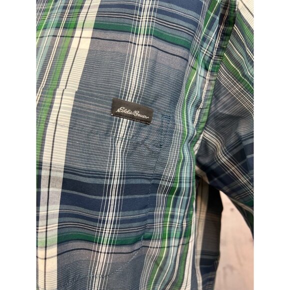 Eddie Bauer Travex Classic Fit Mens Medium Short sleeve button front shirt Plaid - Picture 7 of 12
